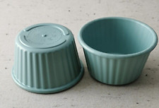 2 St. kleine Förmchen für Backofen/Microwelle CupCake/Muffin blaugrün Tupperware