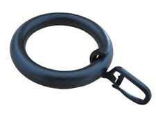 rewagi® 10–100 Gardinenringe Schwarz mit Faltenhaken – Ø 39 x 55 mm – Kunststoff