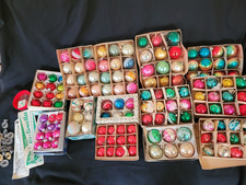 Konvolut Christbaumschmuck alt, antik, Christbaumkugeln, Baumbehang, Lametta