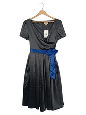 LINDY BOP Cocktailkleid Damen 34/XS Schwarz Vintage Elegant Schleife Midi