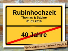 Ortsschild - Rubinhochzeit -