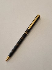 Großartig Kugelschreiber GUERLAIN Lackiert Schwarz Gold Stift Kuli Schreibgerät