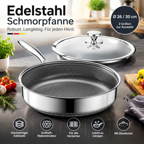 Tiefe bratpfanne mit - bratpfanne,
