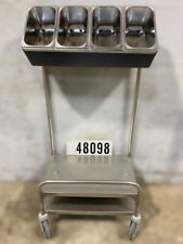 Edelstahl Besteckwagen Tablettwagen Servierwagen mit 4 Behälter 48098