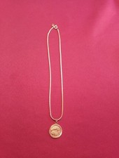 Nachlass,Kette mit Anhänger, Sternzeichen Fische vergoldet und Länge von 20 cm 