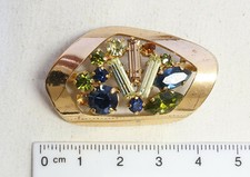 Alte Brosche mit mehrfarbigem Strass