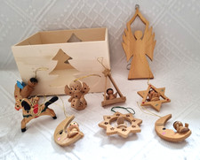 ⭐10-Teil. Set Vintage Weihnachtsschmuck Erzgebirge ⭐ Anhänger aus Holz / Natur
