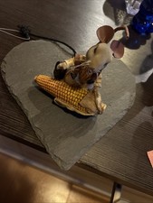 Schieferherz mit Keramikmaus