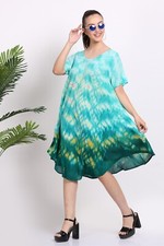 Damen Mehrfarbig Batik Einzigartig Kurz Arbeitskleidung Kleid Mix Set