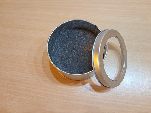 Geschenkbox rund aus metall - rund,