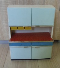 Puppenstuben Möbel - Küchenschrank aus Kunststoff 60er Jahre