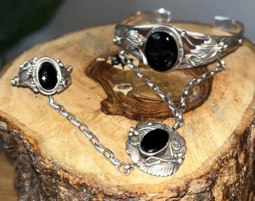 Schwarzer onyx armband - schwarzer,