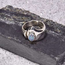 Opal Dublette Ring, 925er Silber, Edelsteinring (22359), Edelsteinschmuck