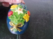 Osterkerze in Eiform in blau