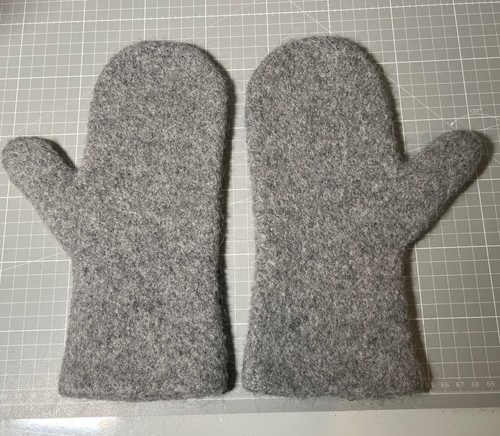 Filzhandschuhe handarbeit grau - handarbeit,