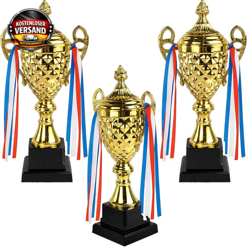 3er set große goldene pokale - 3er,