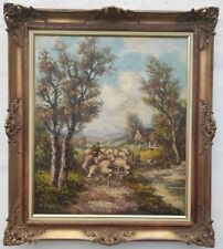 Großes Ölgemälde Schafherde