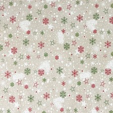 Jacquard Tischdecke beschichtete Baumwolle SPIRIT Weihnachten Sterne Schneeflock