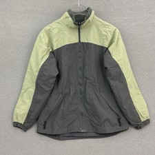 Vintage Columbia Jacke Outdoor Damen M Grau Grün Polyester Fleecefutter