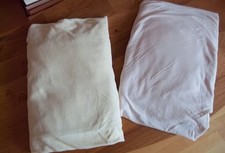 2 Spannbetttücher Frottee / Jersey beige für Matratze 90 /200 oder 100/200