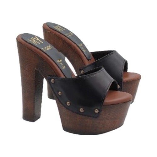 Damen clogs mit blockabsatz - damen,
