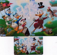 China  5 Telefonkarten Puzzle : Disney Onkel Dagobert,Donald,Tick,Trick,Track/ 4