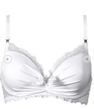 Schalen BH mit Bügel und Spitze weiß Strass Steinchen 75F