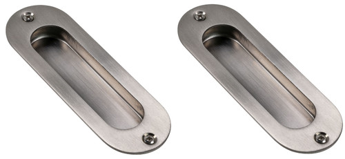 Muschelgriff edelstahl oval - 2x,