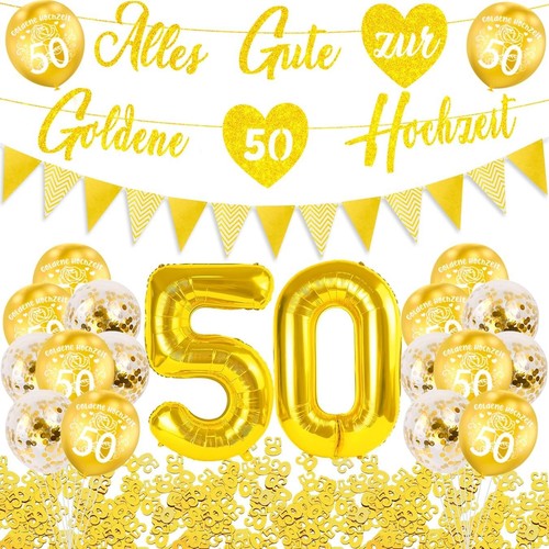 Goldene hochzeit deko set - set,