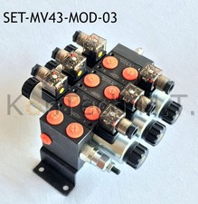 Hydraulik Grundplatte für drei Ventile inkl. Magnetventil 4/3-Wege DC ohne DBV