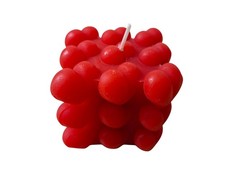 Bubble Herz Kerze Rot 6 x 6 x