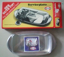 Marke Tischfein Servierplatte mit Acrylglashaube 32x16 cm  Rostfreier Edelstahl