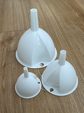 Trichter Kunststoff 3er Set Küche Auto Basteln Nagelneu Weiß