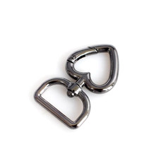 35) Karabiner Herz 48 x 28 mm silber gold schwarz messing Schlüssel Tasche Hose