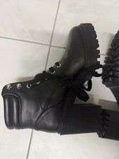 ZARA LEDER PLATEAU STIEFELETTE