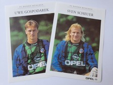 Sven Scheuer, Uwe Gospodarek Autogrammkarten FC Bayern München 94/95