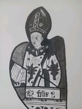 Vintage KUNST Zeichnung