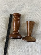 2 tolle alte Kerzenständer aus Holz - gut erhalten