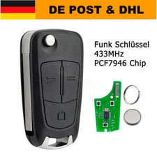 Für Opel Signum Vectra C Fernbedienung Funk Klappschlüssel 433MHz PCF7946 Chip