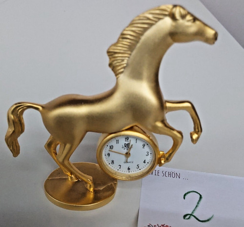 Miniatur uhr pferd ross - miniatur, pferd,