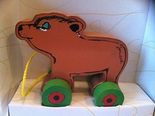 Holzspielzeug Bär Janosch Nachzieh-Bär Qualitäts-Holzspielzeug ab 12 Monate 