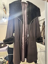 Damen Woll Mantel, Schwarz