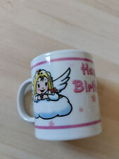 Happy Birthday Tasse : mit Motiv Engel auf Wolke - Höhe 6 cm