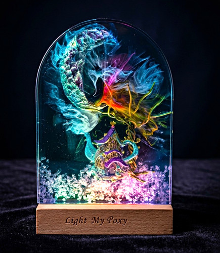 Fantasy resin lampe - fantasy, mit
