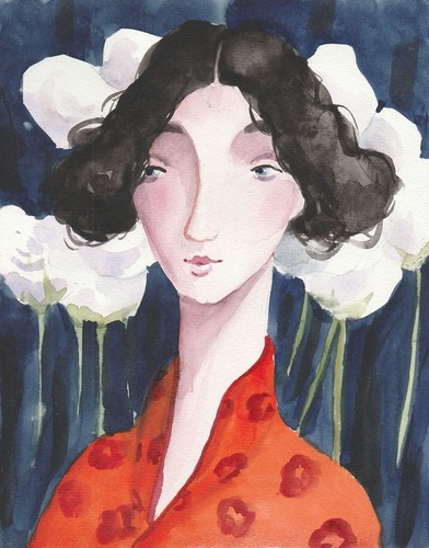 Original aquarell portrait - original,