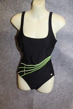 BADEANZUG SCHWIMMANZUG  GRÖSSE 38 C SCHWARZ MIT GRÜNEN STREIFEN ANITA CLASSIX