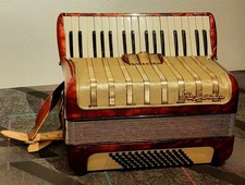 akkordeon hohner concerto 2 in rot/gold  60er Jahre