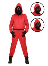 Korean Game Aufseher - Halloween Kostüm Kinder - Roter Kinderoverall mit