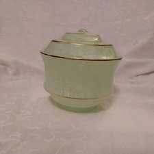 VIANNE VV grün & weiß melierter Glas Lampenschirm mit Goldrand