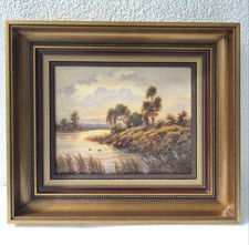 Ölbild Ludwig Wiedenmann ( 1934-2007)  Voralpen Seelandschaft Starnbergsee